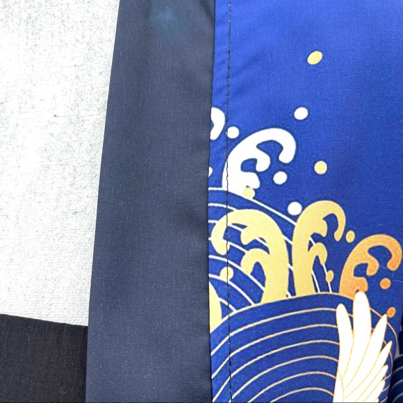 Royal Blue Crane Kimono  size medium - Picture 4 of 7